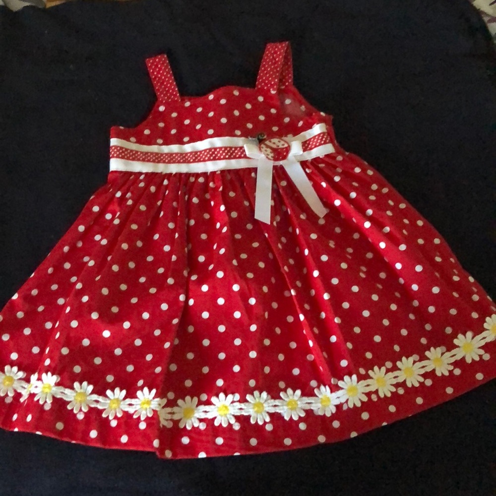 Never worn, cute lady bug dress size 18months
